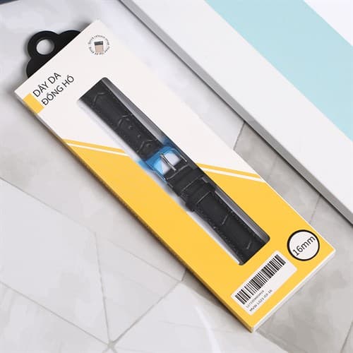 Ảnh Dây da đồng hồ 16mm L021-03-16 Đen