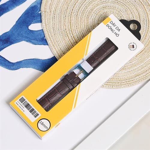 Ảnh Dây da đồng hồ 18mm L016-04-18 Nâu