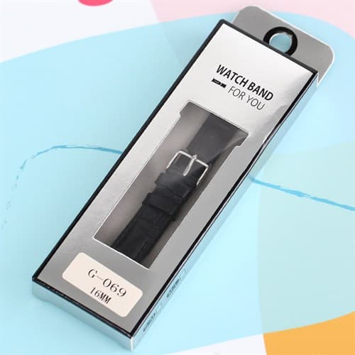 Ảnh Dây da đồng hồ 16mm G069 Đen