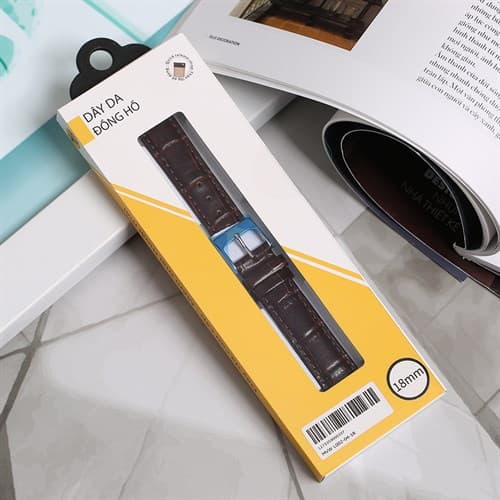 Ảnh Dây da đồng hồ 18mm L002-04-18 Nâu