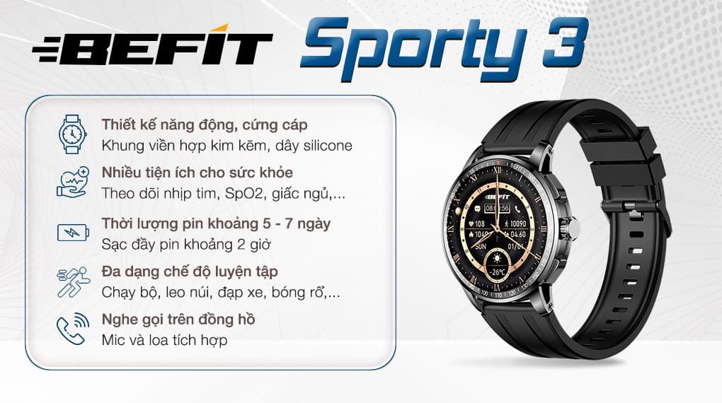 Ảnh Đồng hồ thông minh BeFit Sporty 3 46.4mm