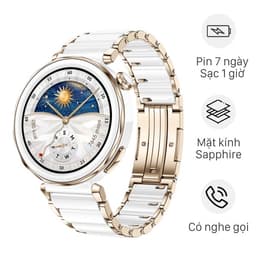 Đồng hồ thông minh Huawei Watch GT 5 Pro 42mm viền gốm dây gốm