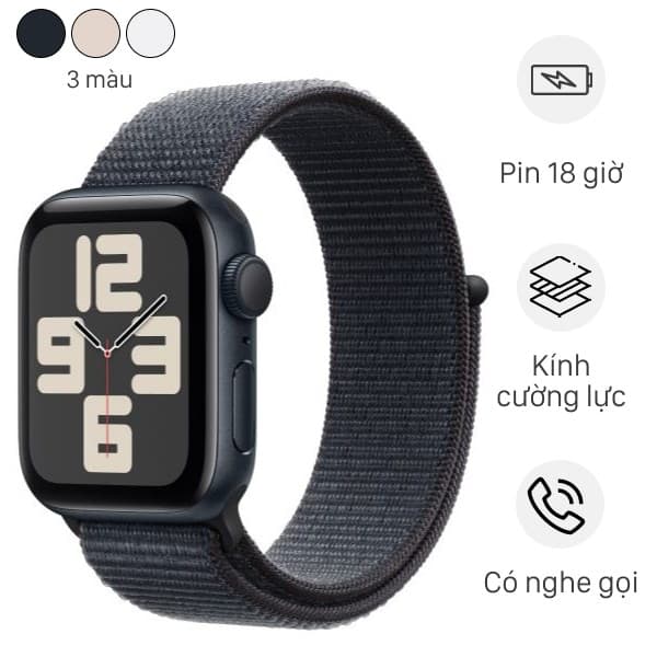 Đồng hồ thông minh Apple Watch SE 2 GPS 44mm viền nhôm dây vải