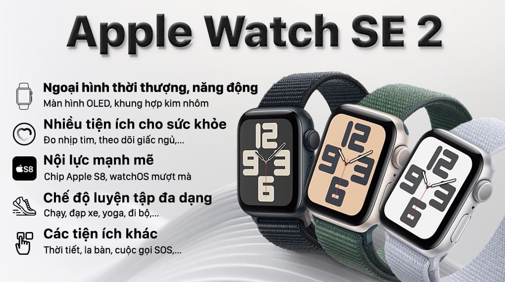 Ảnh Đồng hồ thông minh Apple Watch SE 2 GPS 44mm viền nhôm dây vải