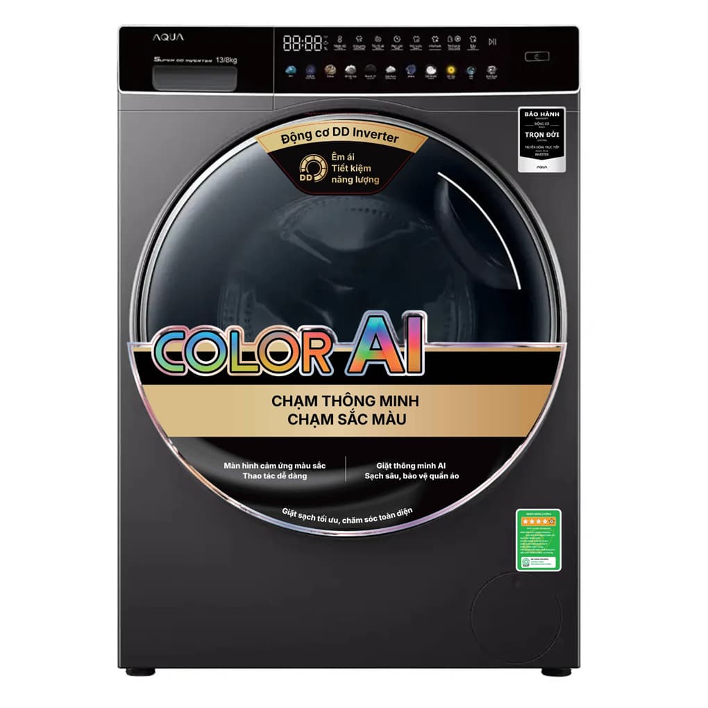 Máy Giặt Sấy Aqua Inverter 13/8 Kg AQD-DH1300H.PS