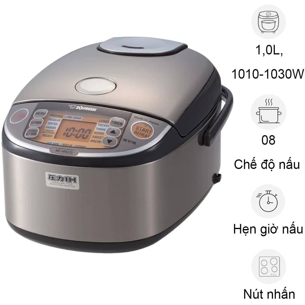 Ảnh Nồi Cơm Áp Suất Điện Tử Cao Tần Zojirushi NP-HRQ10-XT - 1.0L - Xuất Xứ Nhật Bản