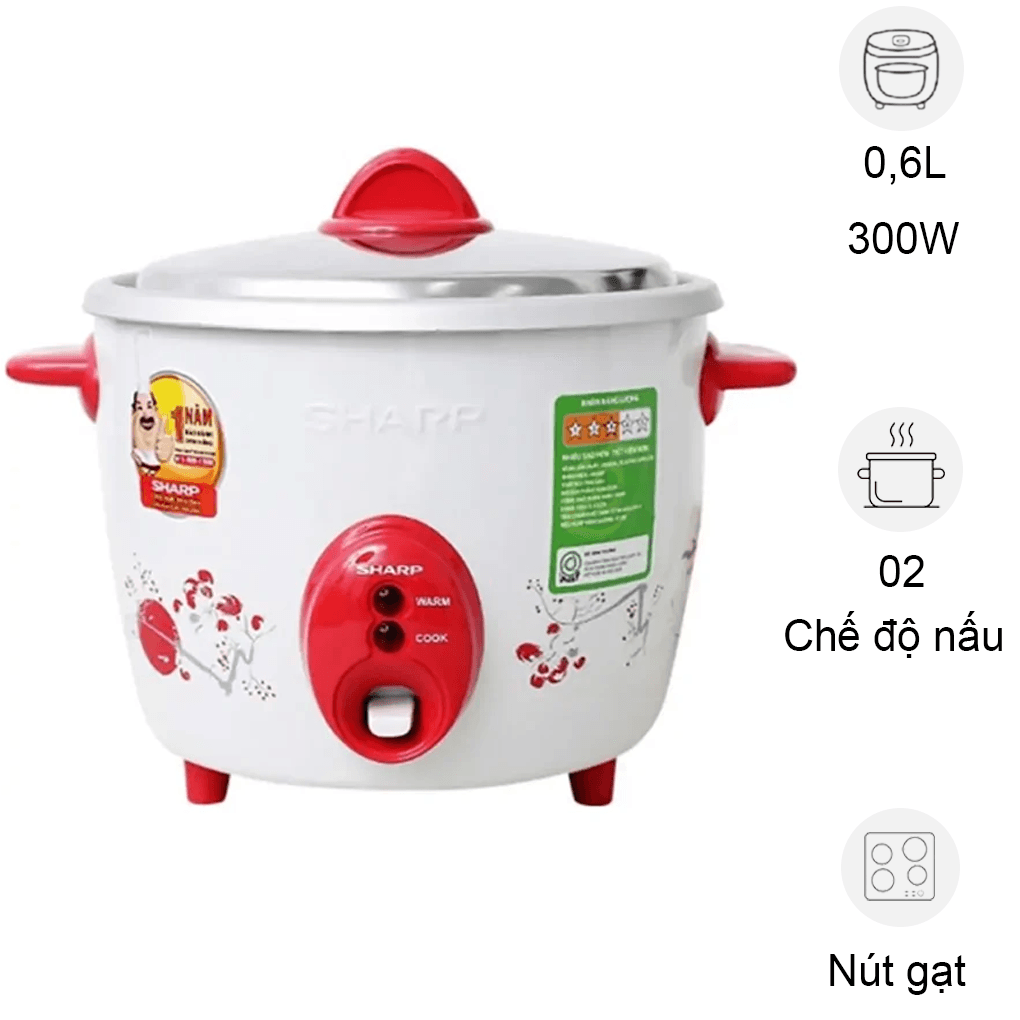 Nồi Cơm Điện Sharp KSH-D06V 0.6 lít