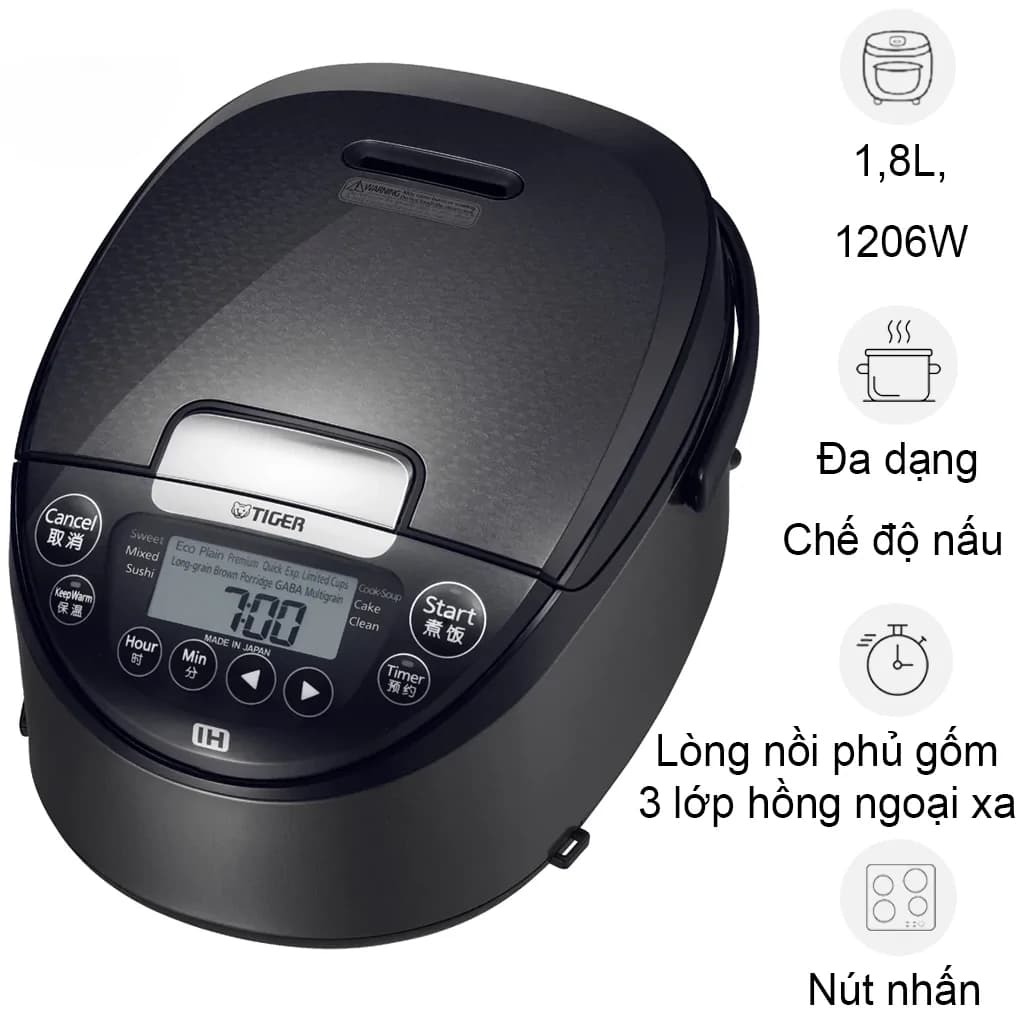 Ảnh Nồi Cơm Điện Cao Tần Tiger JPW-G18W 1.8 Lít - Nhật Bản