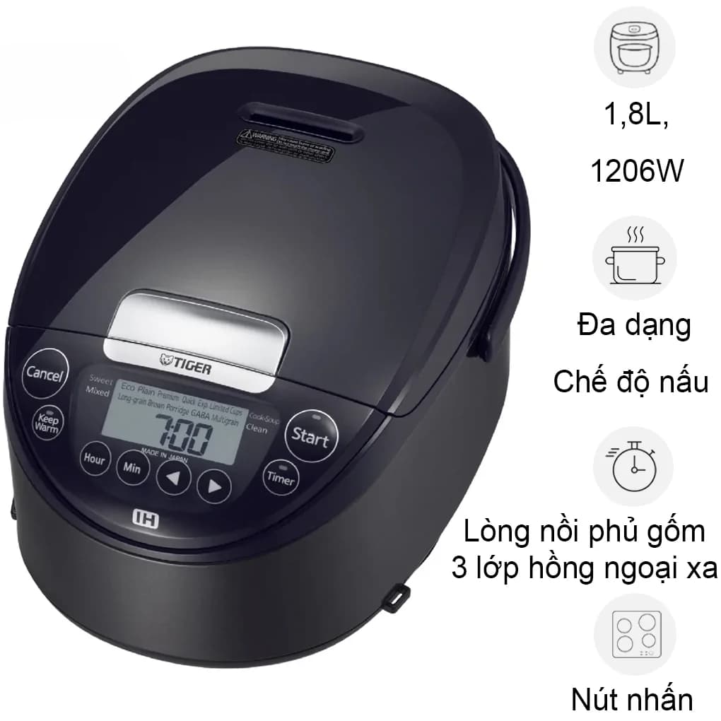 Ảnh Nồi Cơm Điện Cao Tần Tiger JPW-H18V 1.8 Lít - Nhật Bản