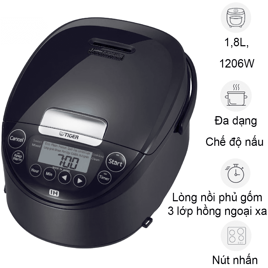 Nồi Cơm Điện Cao Tần Tiger JPW-H18V 1.8 Lít - Nhật Bản