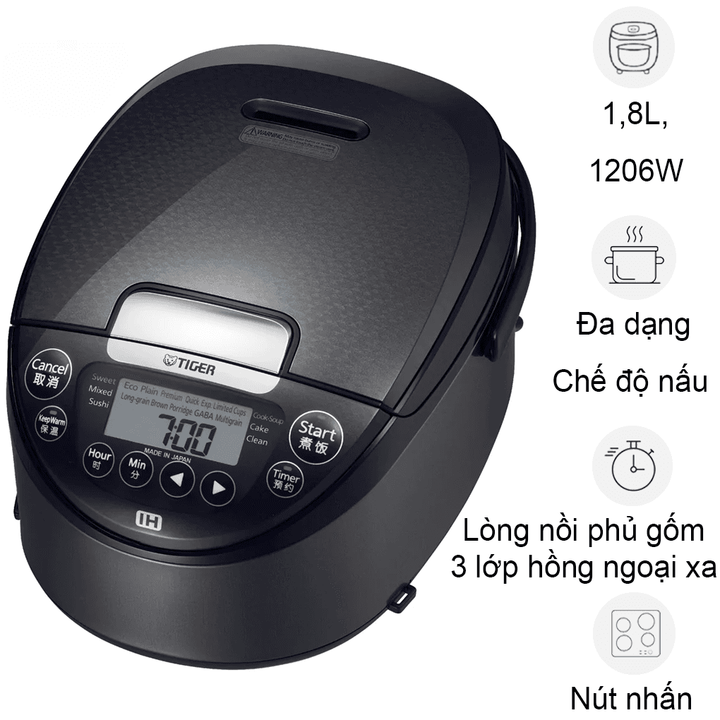 Nồi Cơm Điện Cao Tần Tiger JPW-G18W 1.8 Lít - Nhật Bản