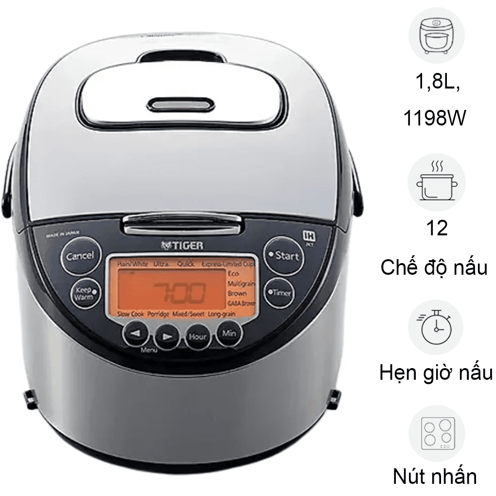 Nồi Cơm Điện Cao Tần Tiger JKT-D18V-SK - Nhật Bản