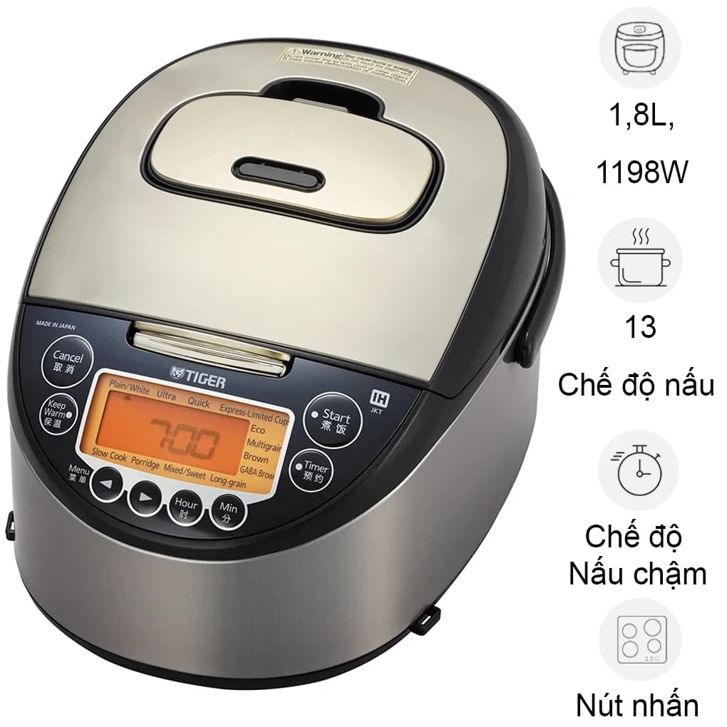 Ảnh Nồi Cơm Điện Tử Cao Tần Tiger JKT-F18W 1.8 Lít - Nhật Bản