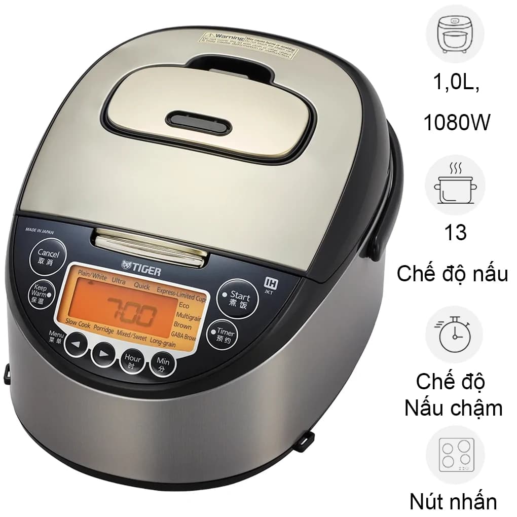 Ảnh Nồi Cơm Điện Tử Cao Tần Tiger JKT-F10W 1 Lít - Nhật Bản