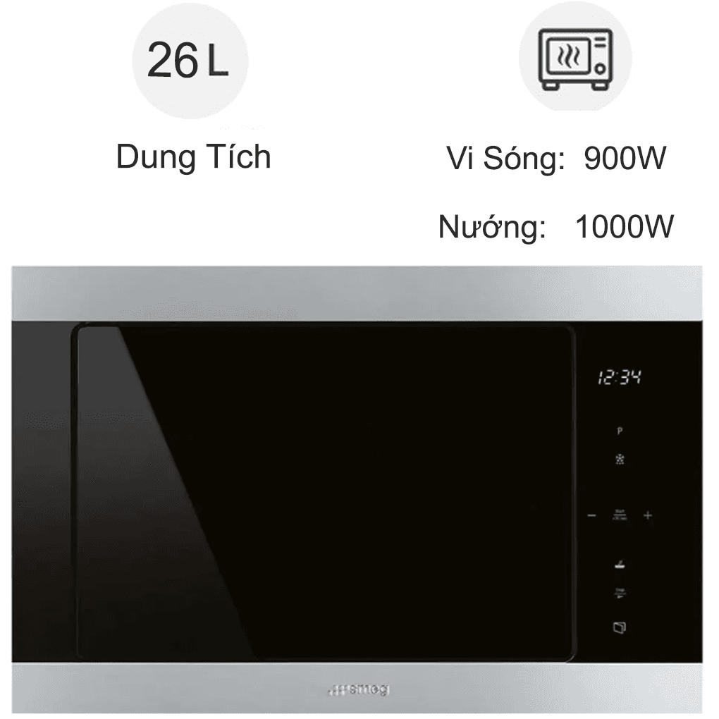 Lò vi sóng âm tủ Smeg FMI325X 26 lít