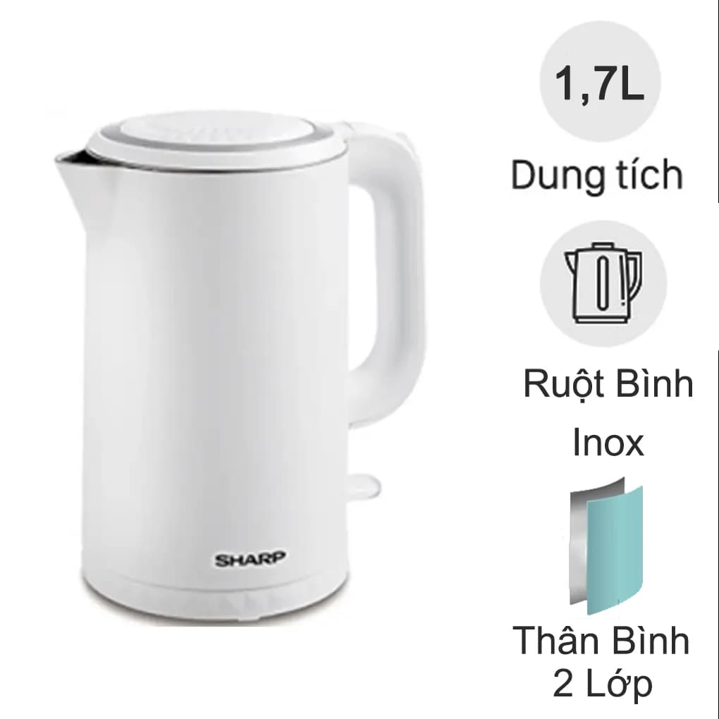 Ảnh Bình đun siêu tốc 1.7 lít Sharp EKJ-17EVPS-WH