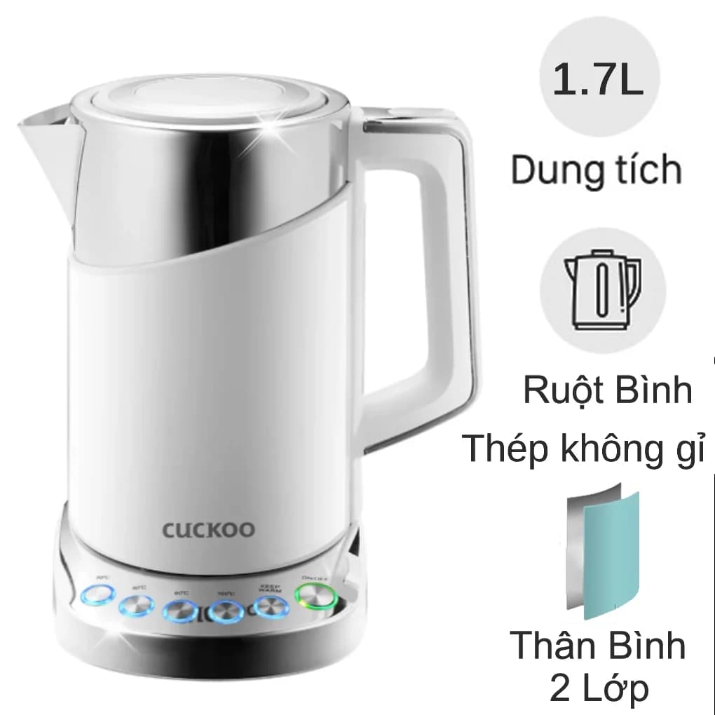 Ảnh Ấm Đun Siêu Tốc Cuckoo CK-A170T 1.7 Lít (Màu Trắng)