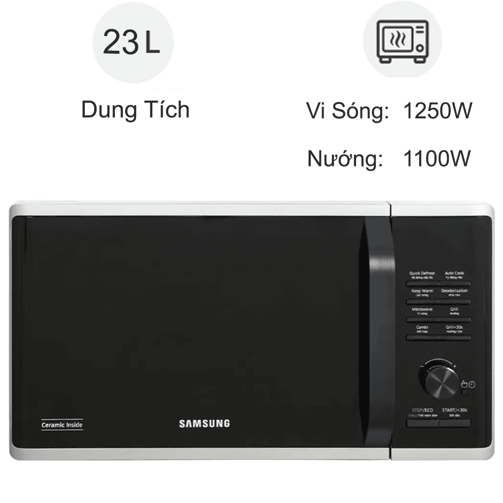 Lò vi sóng Samsung MG23K3515AS/SV 23 lít