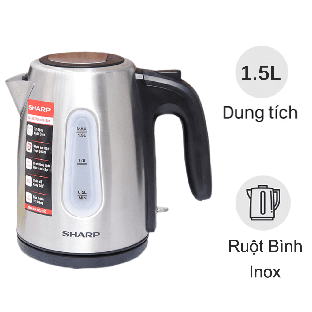Bình Đun Siêu Tốc Sharp EKJ-15EVS-ST