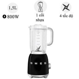 Máy xay sinh tố Smeg BLF01BLEU, màu đen 800W