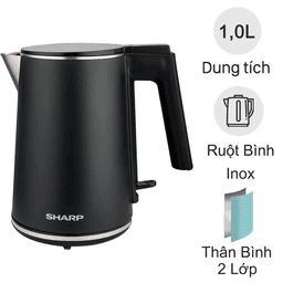 Bình đun siêu tốc 1 lít Sharp EKJ-10DVPS-BK