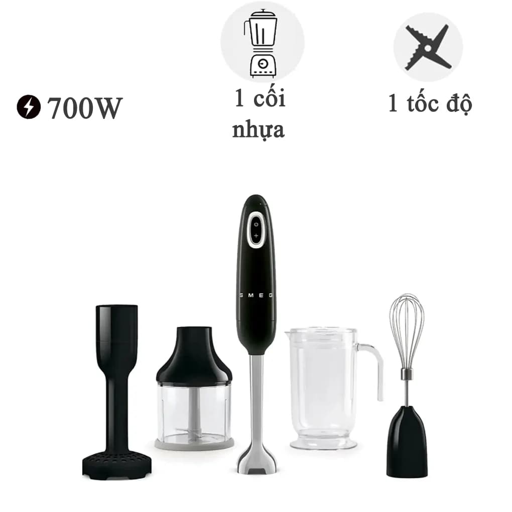 Ảnh Máy xay cầm tay Smeg HBF02BLEU, màu đen 700W