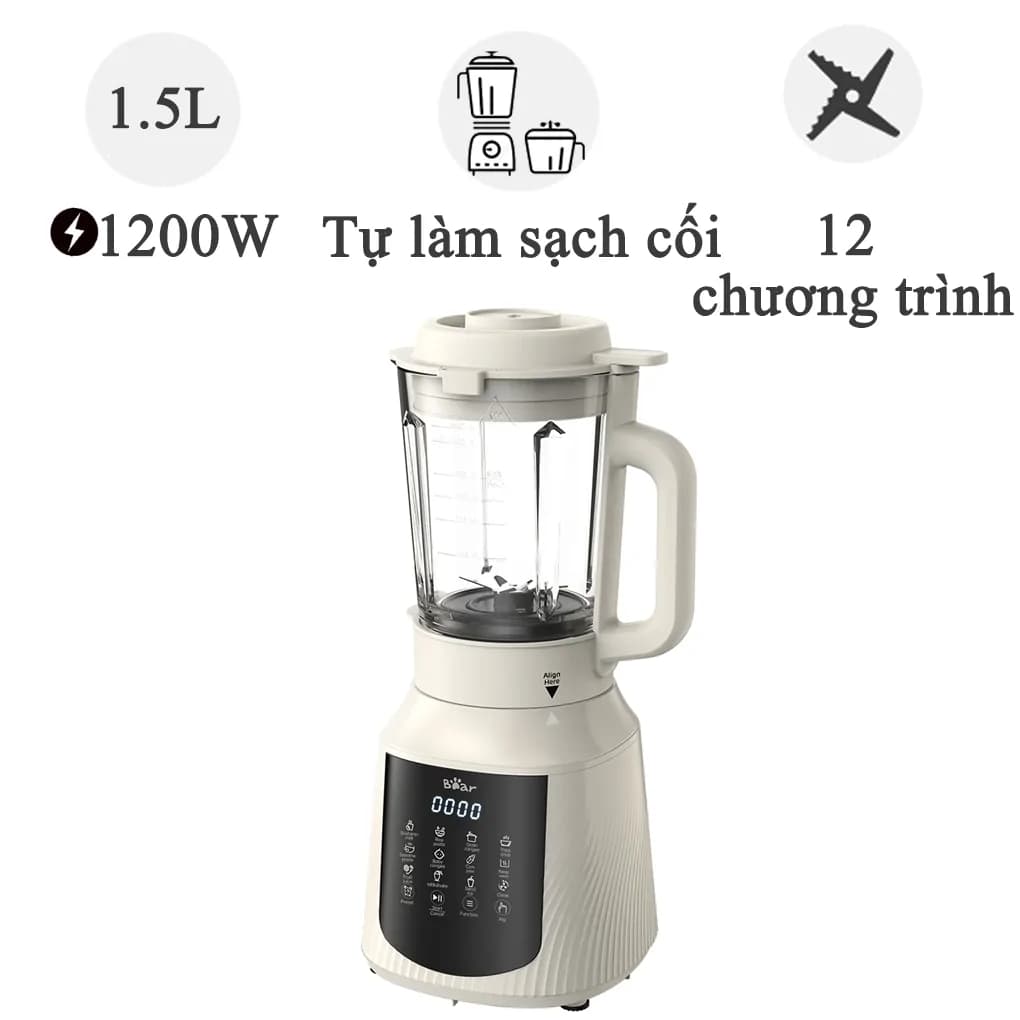 Ảnh Máy Làm Sữa Hạt Đa Năng Bear PBJ-C16Q8 1.5 Lít