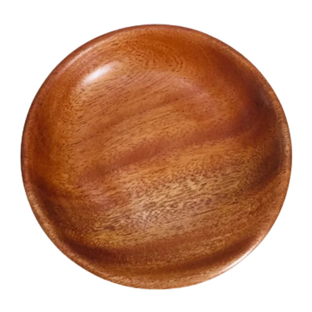 Ảnh Dĩa Tròn Gỗ Xà Cừ Thanh Tú 14cm