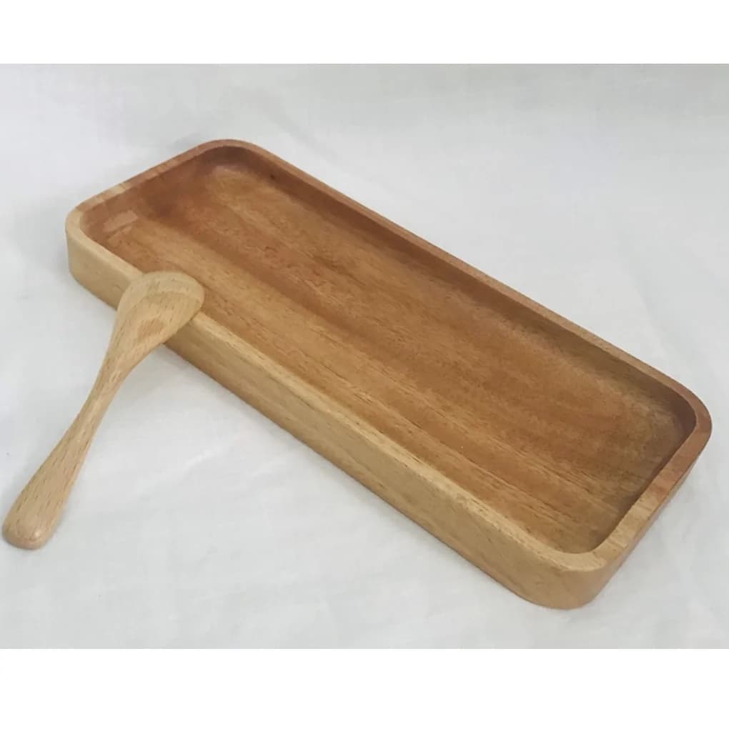 Ảnh Khay CN Cạnh Thẳng Gỗ Xà Cừ Thanh Tú 18 x 36Cm