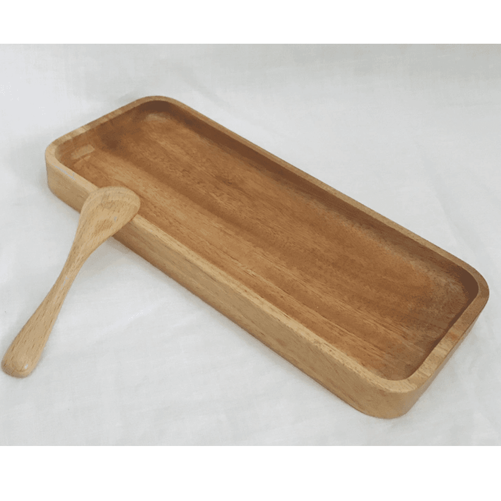 Khay CN Cạnh Thẳng Gỗ Xà Cừ Thanh Tú 18 x 36Cm