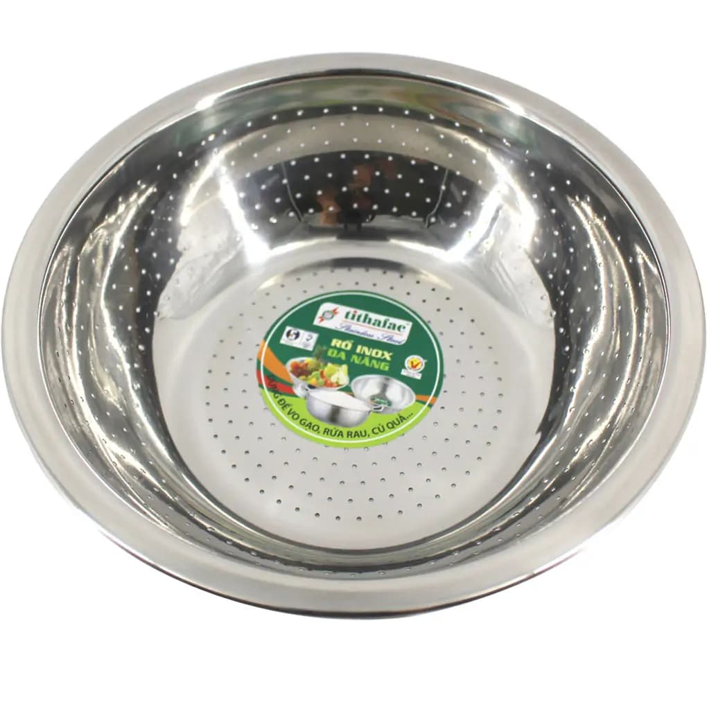 Ảnh RỔ VO GẠO INOX 201 TITHAFAC 26CM
