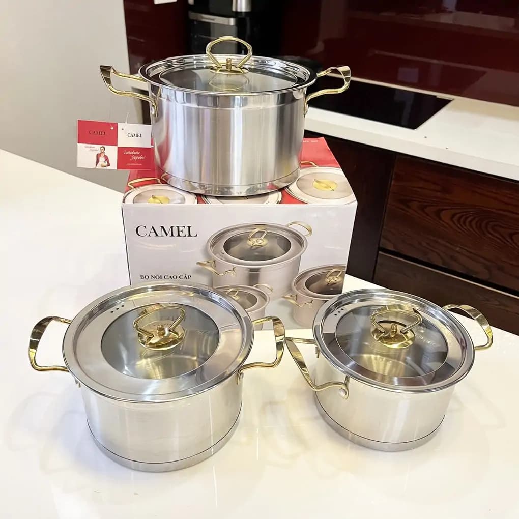 Ảnh Bộ Nồi Inox Camel