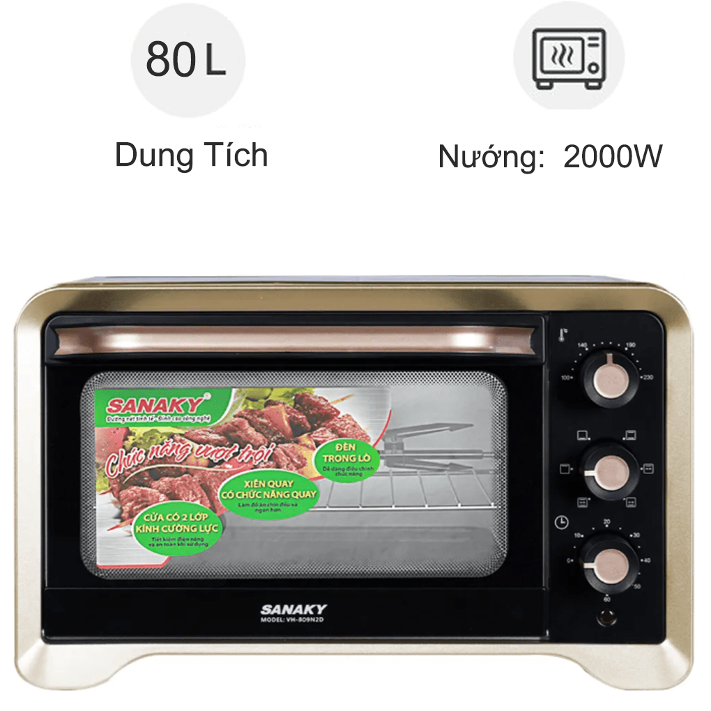 Lò nướng Sanaky VH809N2D 80 lít