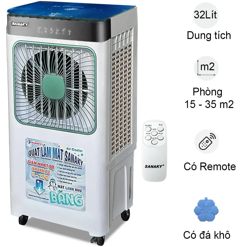 Ảnh Máy Làm Mát Bằng Hơi Nước Sanaky VH-4500AR 140W