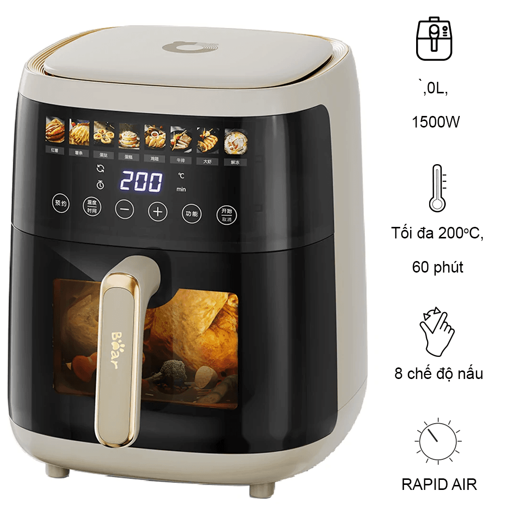 Nồi Chiên Không Dầu Bear QZG-F15H1 5.0 Lít