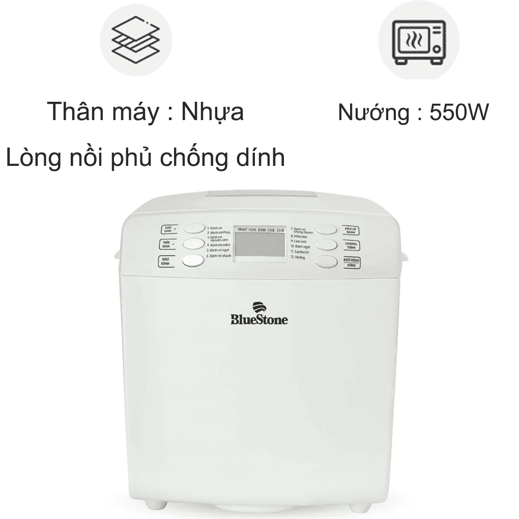 Máy Làm Bánh Mì BlueStone BMB-2421 550W