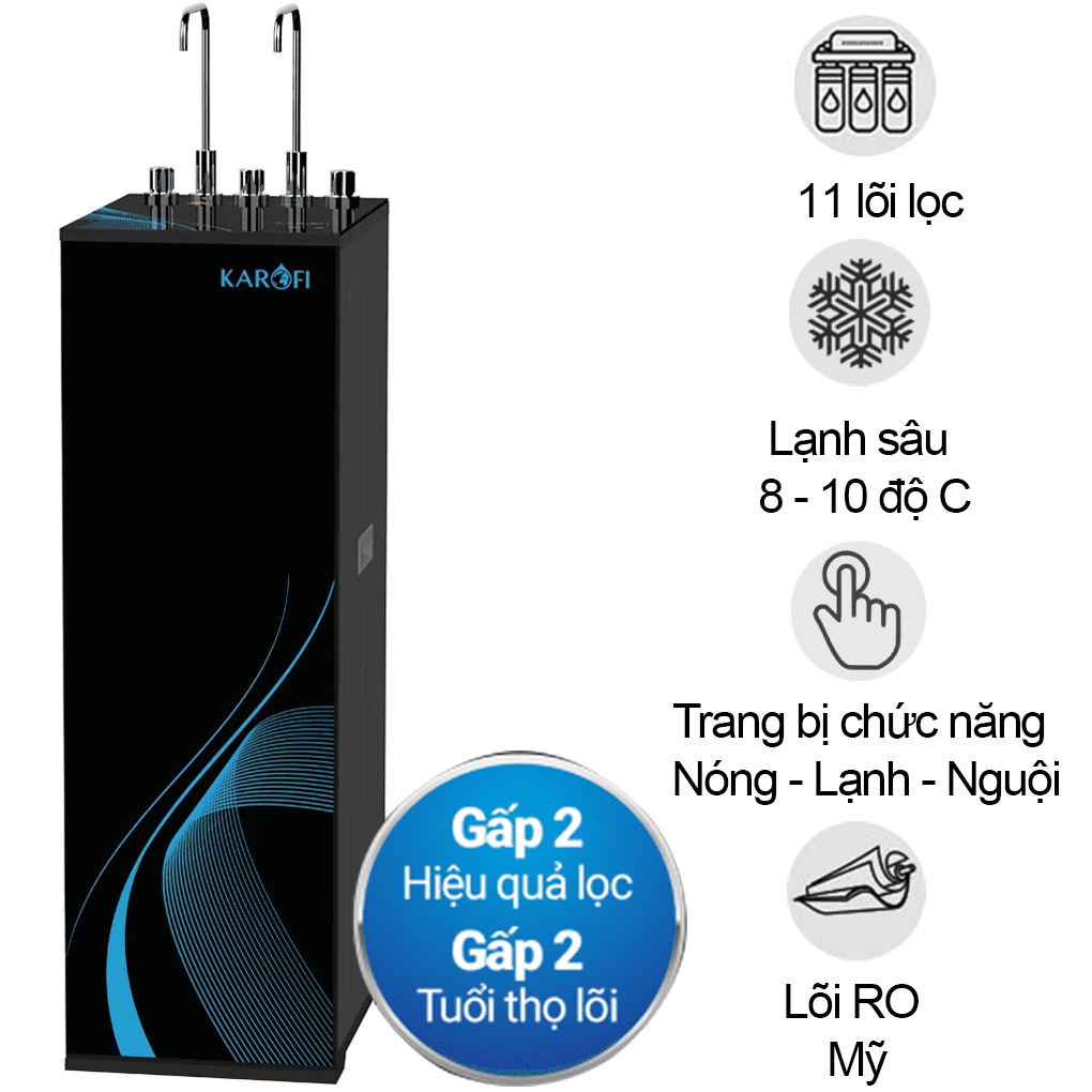 Máy Lọc Nước Nóng Nguội Lạnh Karofi KAD-M29 11 Lõi