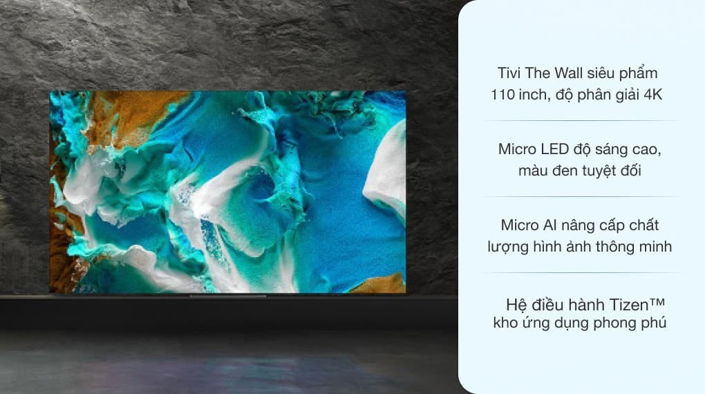 Ảnh Smart Tivi The Wall Micro LED Samsung AI 4K 110 Inch MNA110MS1A