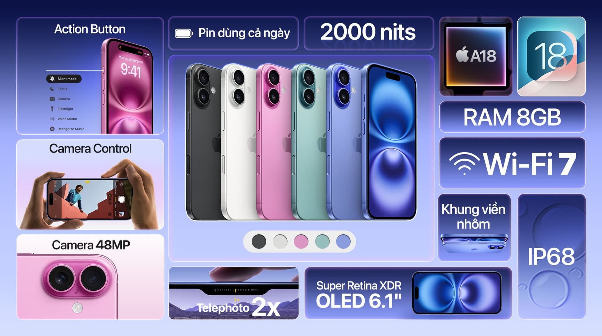 Ảnh Điện thoại iPhone 16 128GB