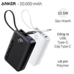 Pin sạc dự phòng 20000mAh Type C PD QC 3.0 22.5W Anker A1647