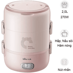 Hộp Cơm Điện Cầm Tay Bear DFH-B20S6 2 Lít - Hàng Quốc Tế - Bản Tiếng Anh
