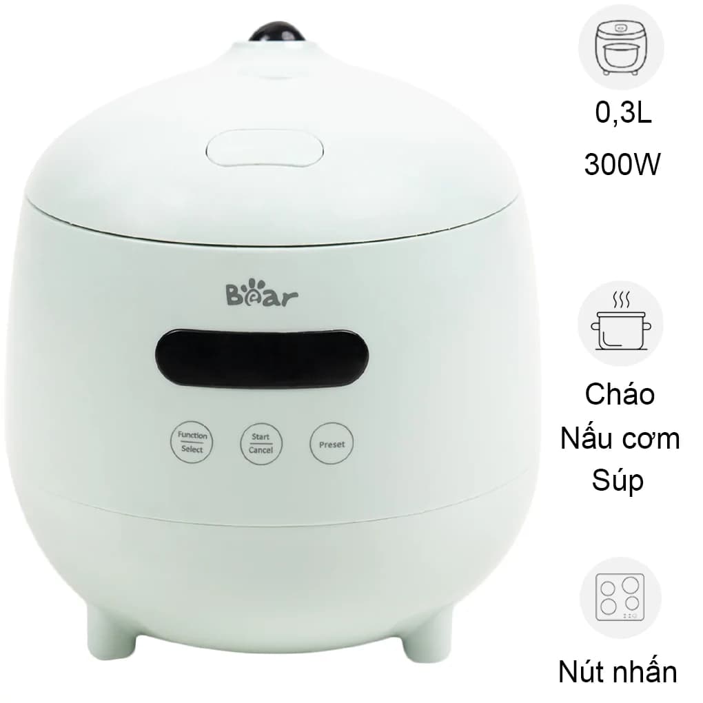 Ảnh Nồi Cơm Điện Bear DFB-B12F1 0.3 Lít - Hàng Quốc Tế - Bản Tiếng Anh