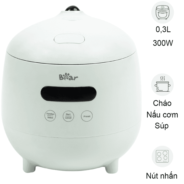 Nồi Cơm Điện Bear DFB-B12F1 0.3 Lít - Hàng Quốc Tế - Bản Tiếng Anh