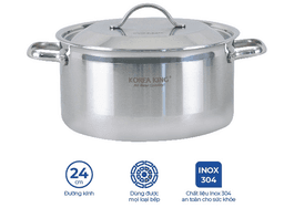 Nồi Inox 5 Lớp Đáy Liền Korea King KP-24S5PLY 5 Lít