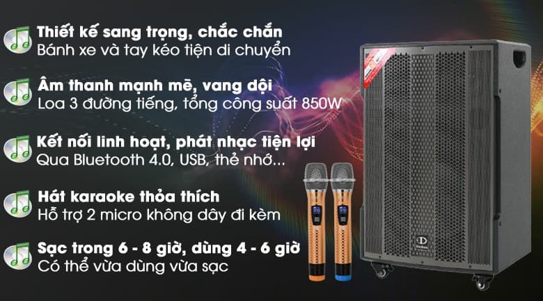 Ảnh Loa kéo karaoke Dalton TS-18G850X 850W