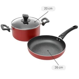 Bộ nồi chảo nhôm nắp kính Delites NCE005-20-26
