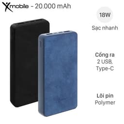 Pin sạc dự phòng Polymer 20.000 mAh Type C PD QC3.0 18W Xmobile PowerBox P69D