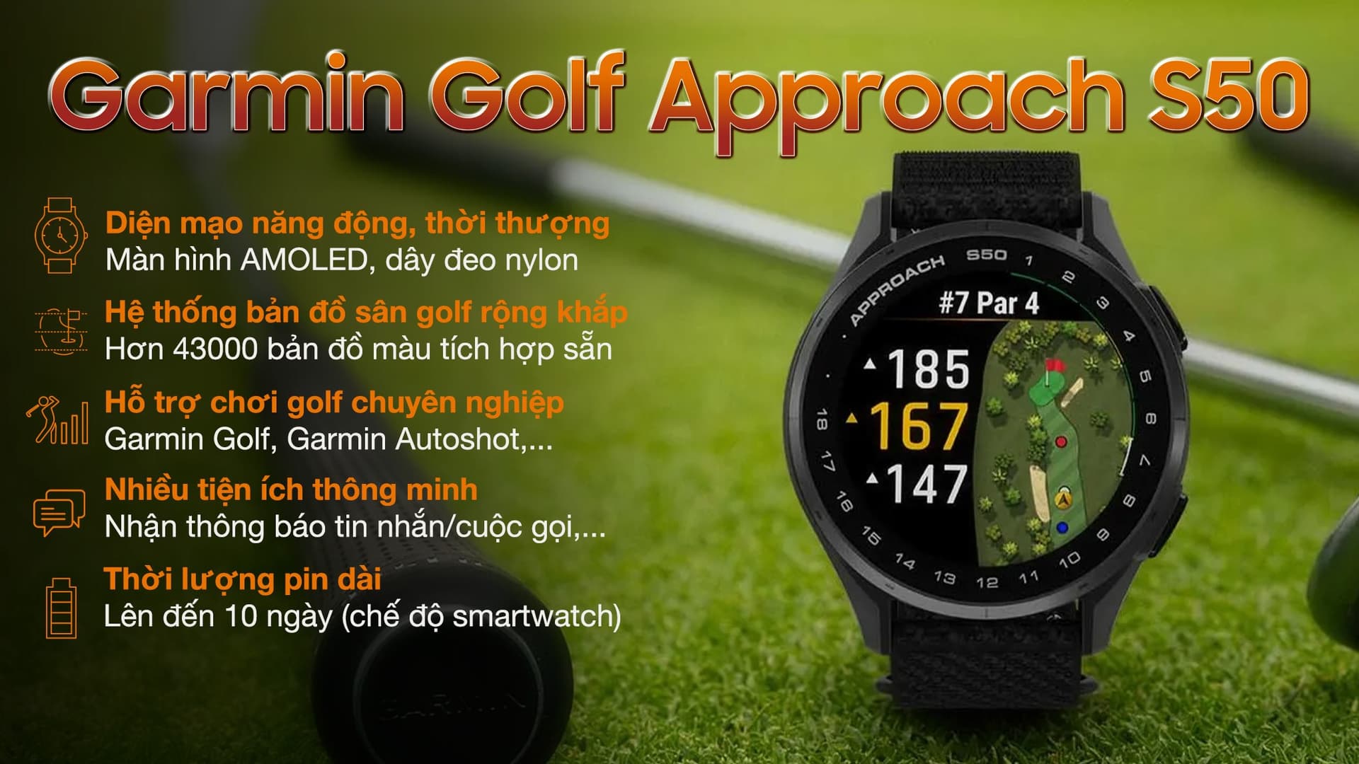 Ảnh Đồng hồ thông minh Garmin Approach S50 43mm