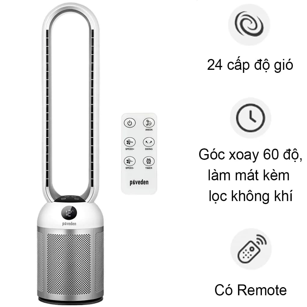 Ảnh Quạt Không Cánh Paveden PBF-307S-DC