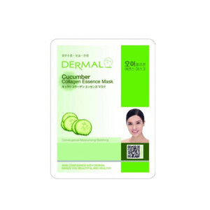 Ảnh Bộ mặt nạ collagen chiết xuất dưa leo Dermal Cucumber Collagen Essence Mask 10 gói/bộ